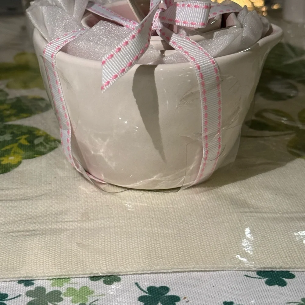 Rae Dunn Pink and White Ceramic Measuring Cups